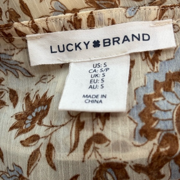 Lucky Brand Long Sleeve Floral Boho Maxi Dress Size Small NWOT - Picture 3 of 15